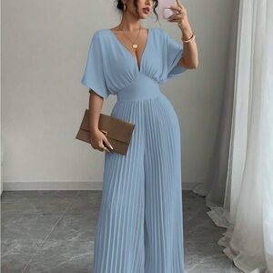 Elegant Light Blue Jumpsuit